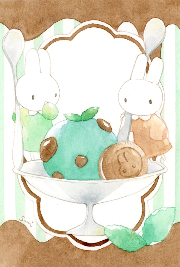 うさぎとチョコミント