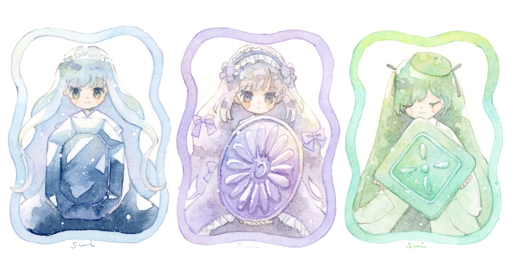 キラキラドロップス【女の子イラスト】