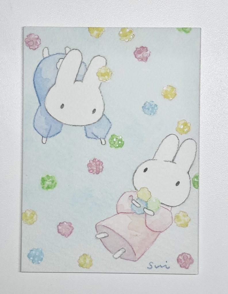 うさぎとカラフルおかし