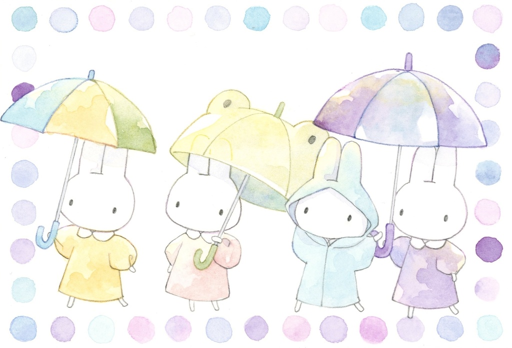 「あたらしいかさなら、あめのひもるんるんだね」