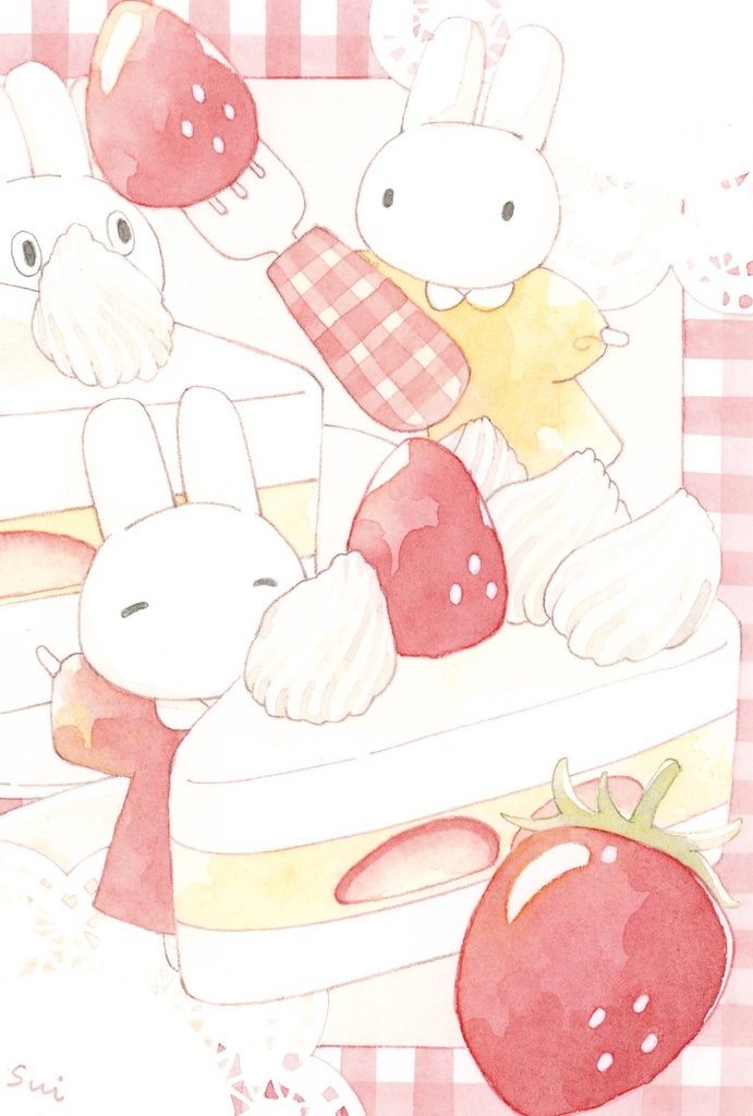 うさぎとショートケーキ
