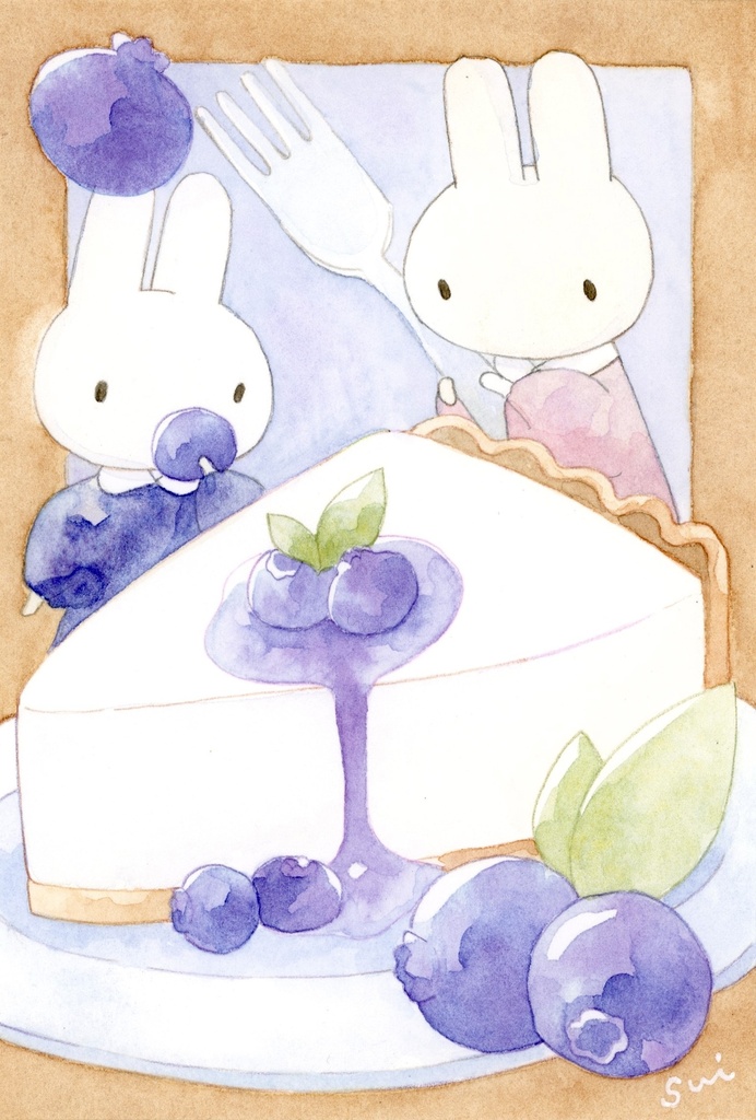 うさぎとレアチーズケーキ