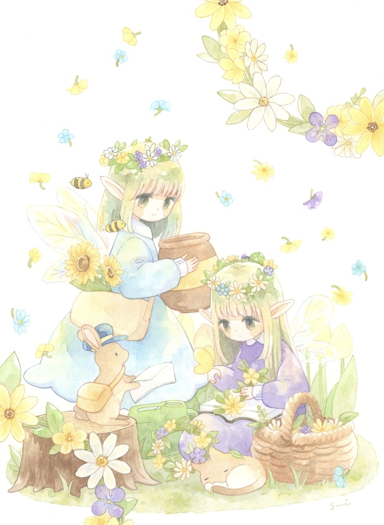 【ポストカード】花と妖精・海と人魚
