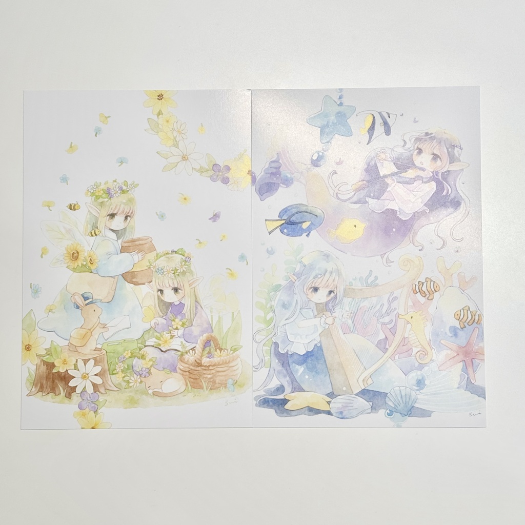 【ポストカード】花と妖精・海と人魚