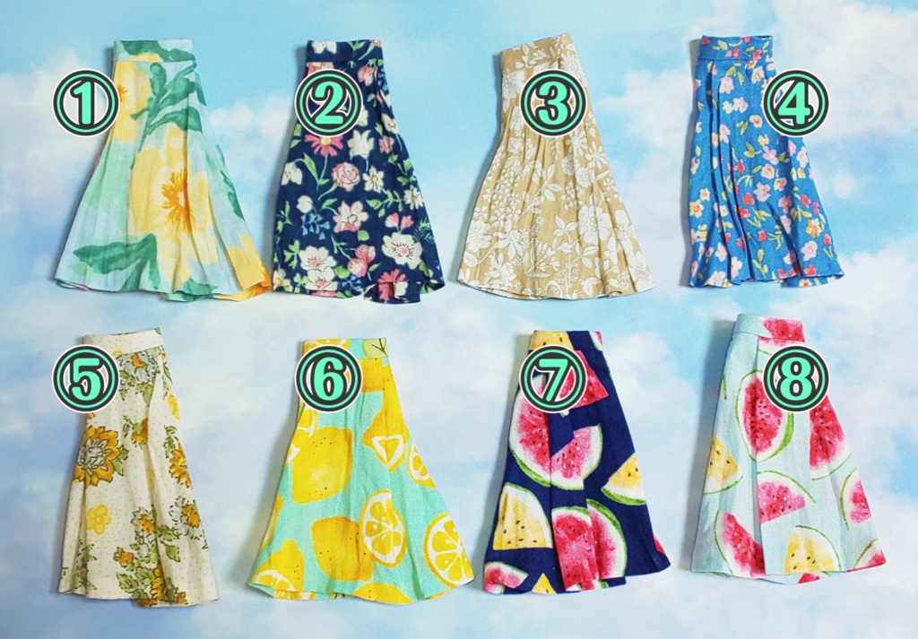 ロングスカート 【夏っぽい柄】