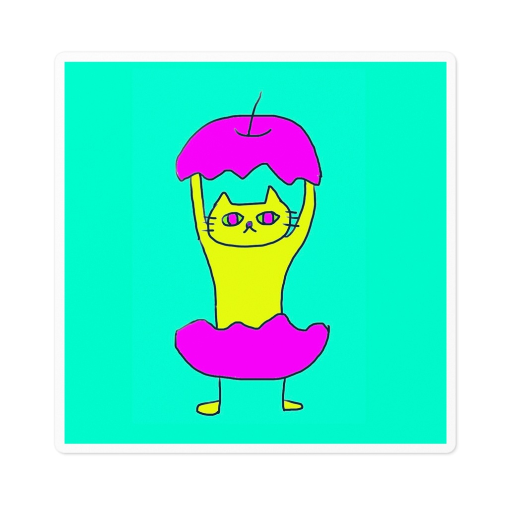 ねこここねこねりんごぱかぱかステッカー