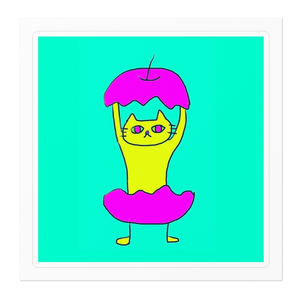 ねこここねこねりんごぱかぱかステッカー