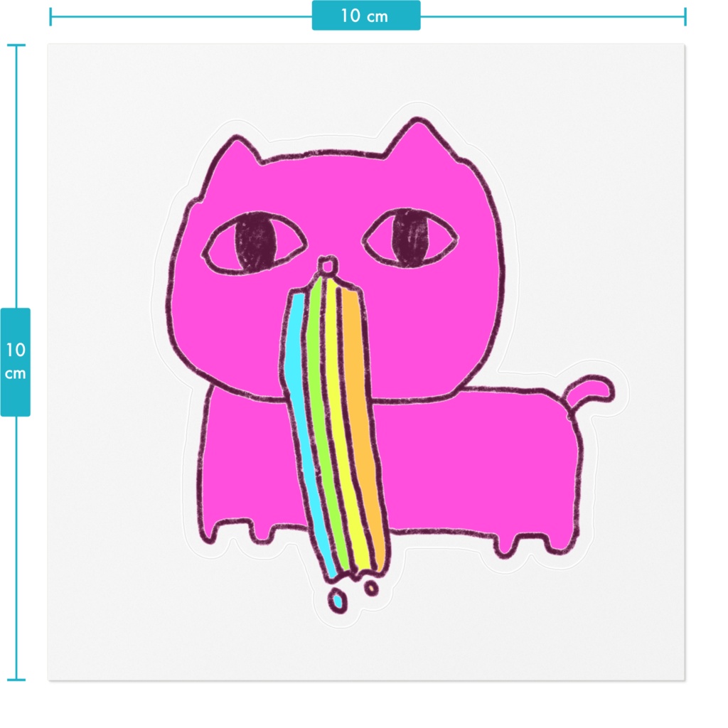 ねこここねこねれいんぼーステッカー