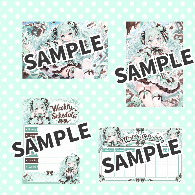 【1点限定】IRIAMデビュー応援7点セット|チョコミントの女の子の立ち絵
