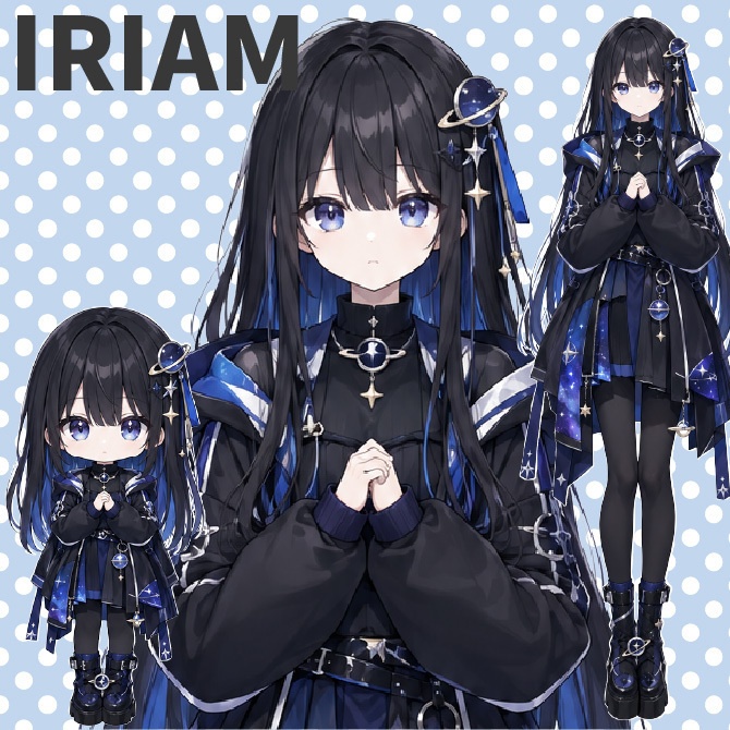 【1点限定】IRIAMデビュー応援5点セット|宇宙モチーフの女の子の立ち絵