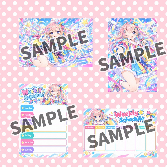 【1点限定】IRIAMデビュー応援7点セット|カラフルな女の子の立ち絵