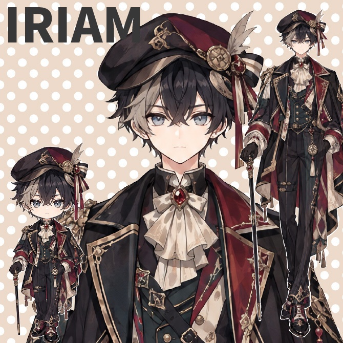【1点限定】IRIAMデビュー応援7点セット｜レトロな男の子の立ち絵