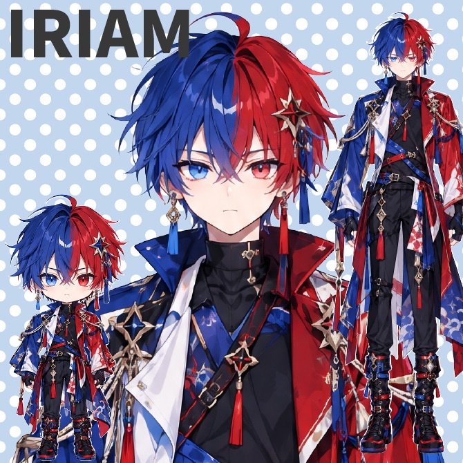【1点限定】IRIAMデビュー応援7点セット｜青と赤の男の子の立ち絵