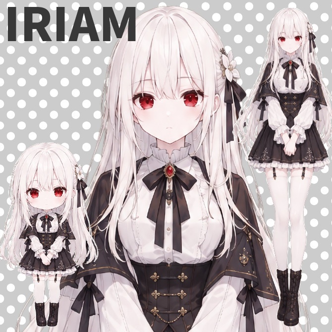 【1点限定】IRIAMデビュー応援7点セット｜アルビノの女の子の立ち絵