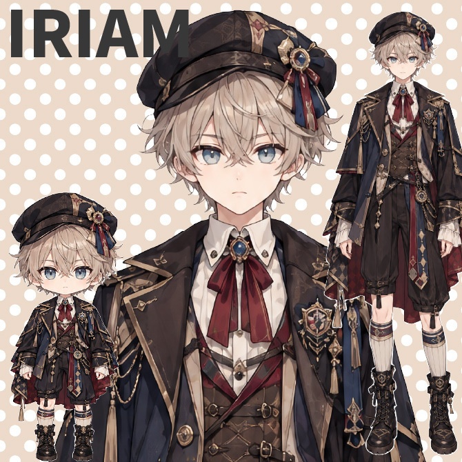 【1点限定】IRIAMデビュー応援7点セット｜レトロな男の子の立ち絵