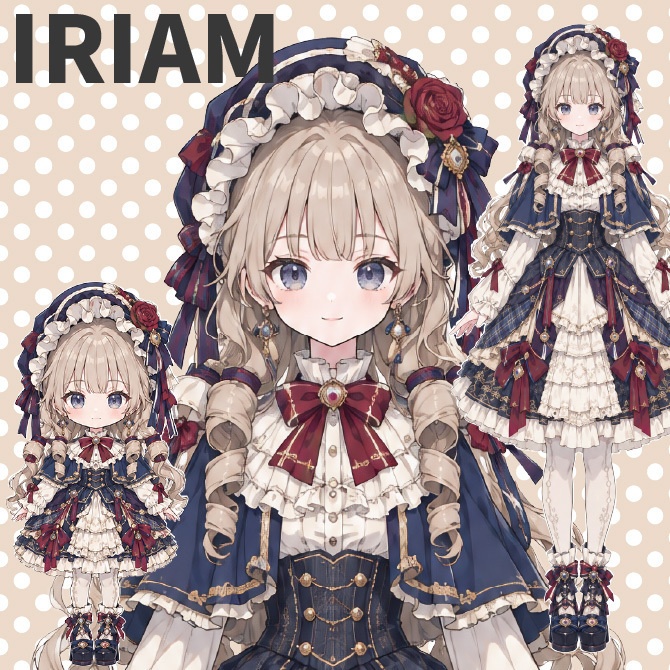 【1点限定】IRIAMデビュー応援7点セット｜レトロなお嬢様の立ち絵　女の子
