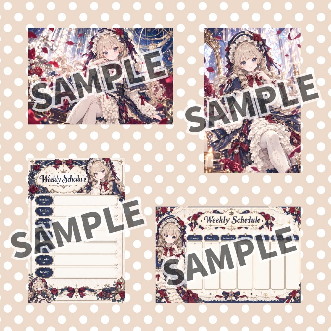 【1点限定】IRIAMデビュー応援7点セット|レトロなお嬢様の立ち絵 女の子