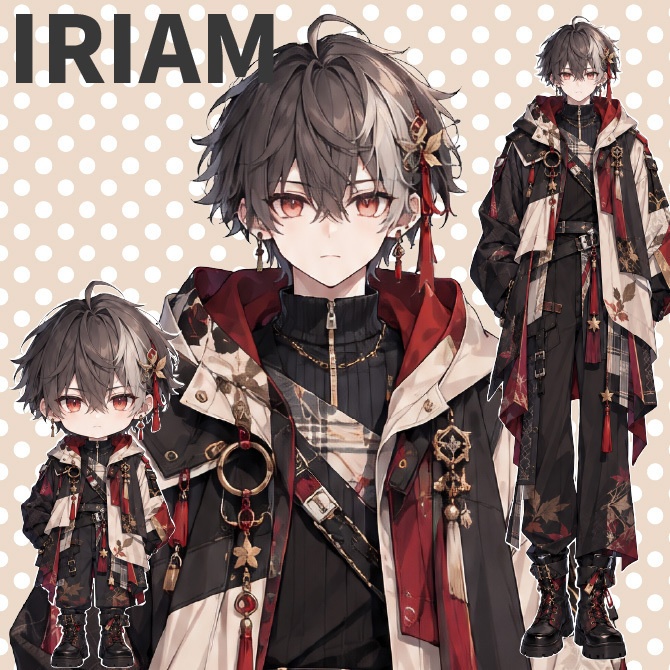 【1点限定】IRIAMデビュー応援7点セット|赤い男の子の立ち絵