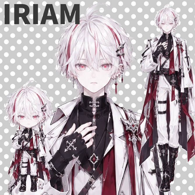 【1点限定】IRIAMデビュー応援7点セット｜アルビノの男の子の立ち絵