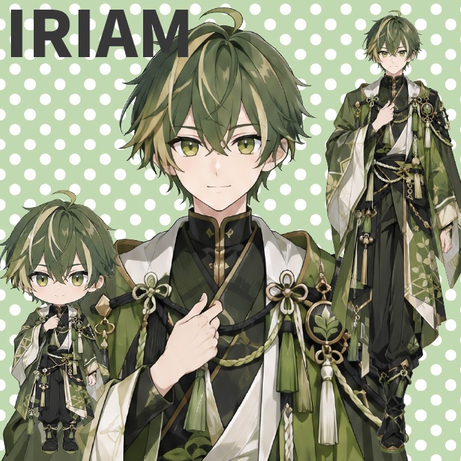 【1点限定】IRIAMデビュー応援7点セット｜抹茶の男の子の立ち絵