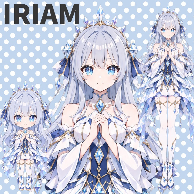 【1点限定】IRIAMデビュー応援7点セット｜ダイヤモンドの女の子の立ち絵