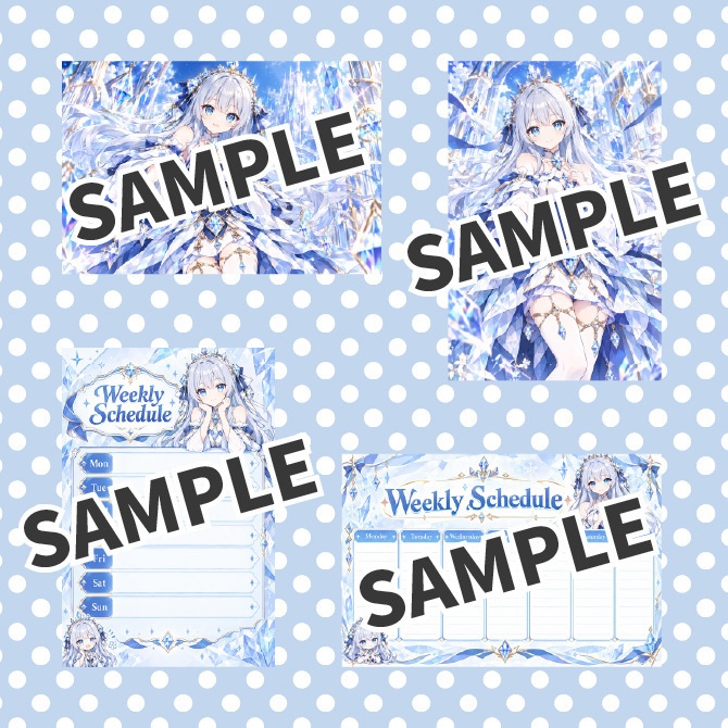 【1点限定】IRIAMデビュー応援7点セット|ダイヤモンドの女の子の立ち絵