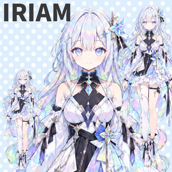 【1点限定】IRIAMデビュー応援7点セット｜オーロラの女の子の立ち絵