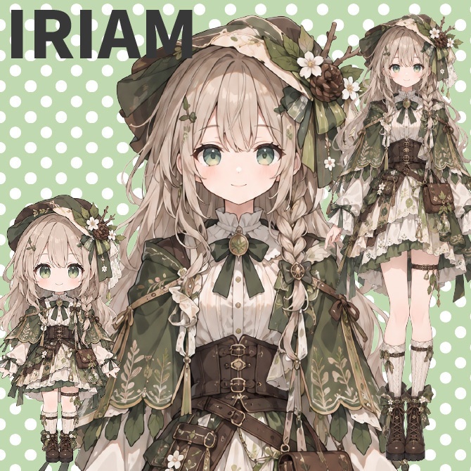 【1点限定】IRIAMデビュー応援7点セット｜森ガールの立ち絵　女の子