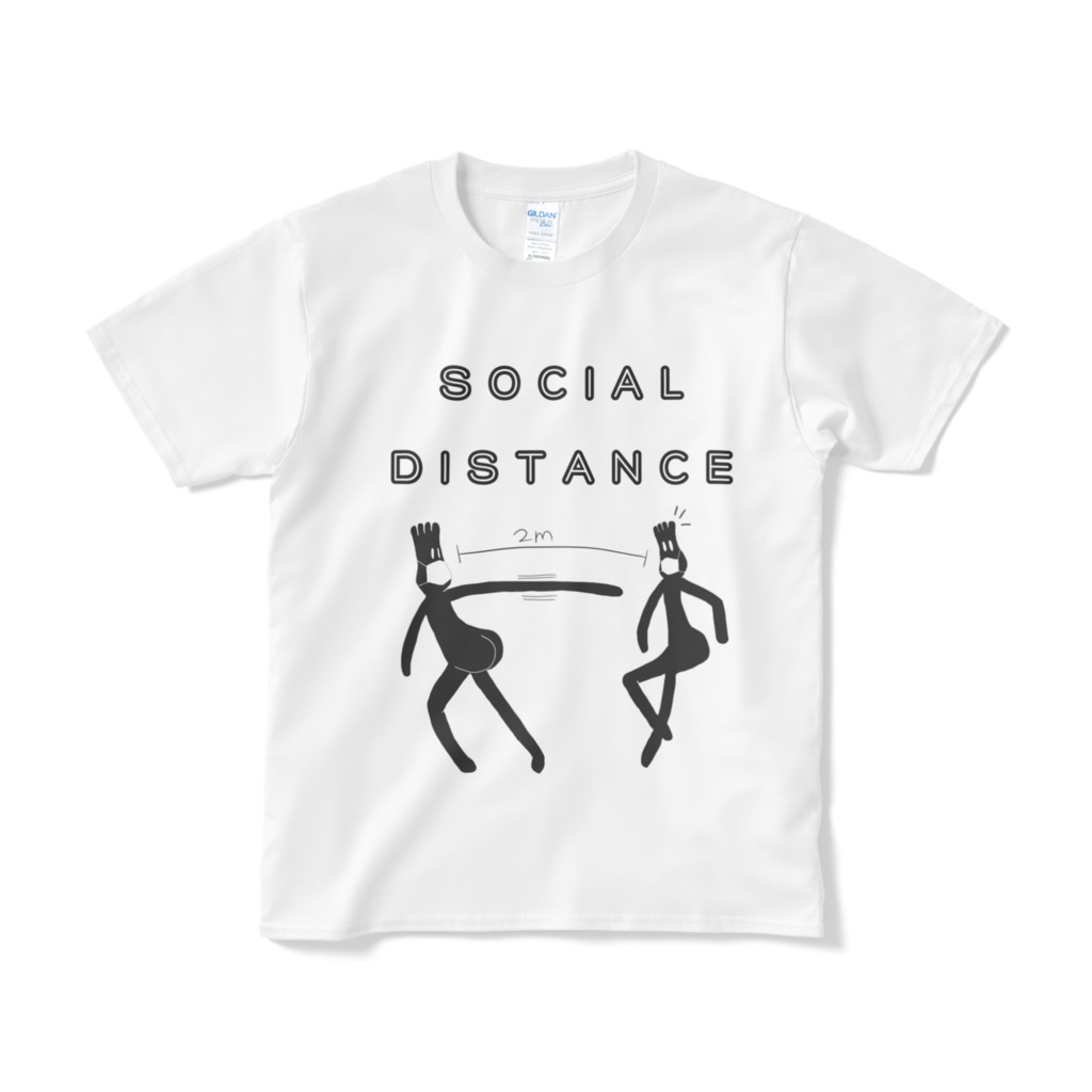 SOCIAL DISTANCE プリケツ Tシャツ