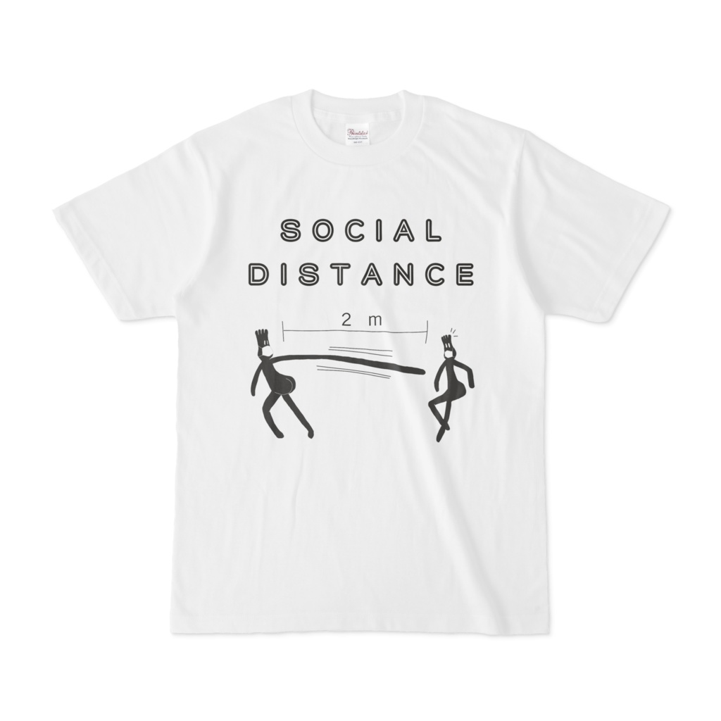 SOCIAL DISTANCE プリケツ Tシャツ
