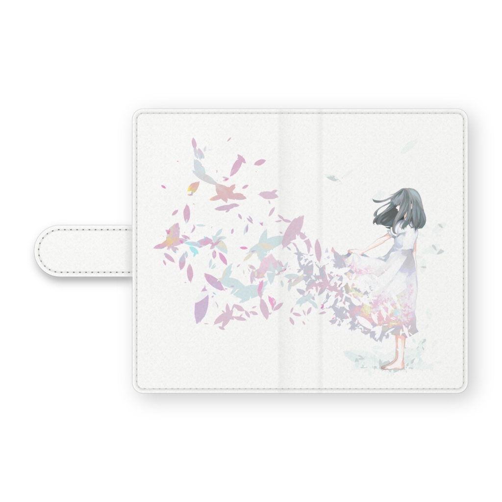 手帳型Androidケース 舞い散る少女