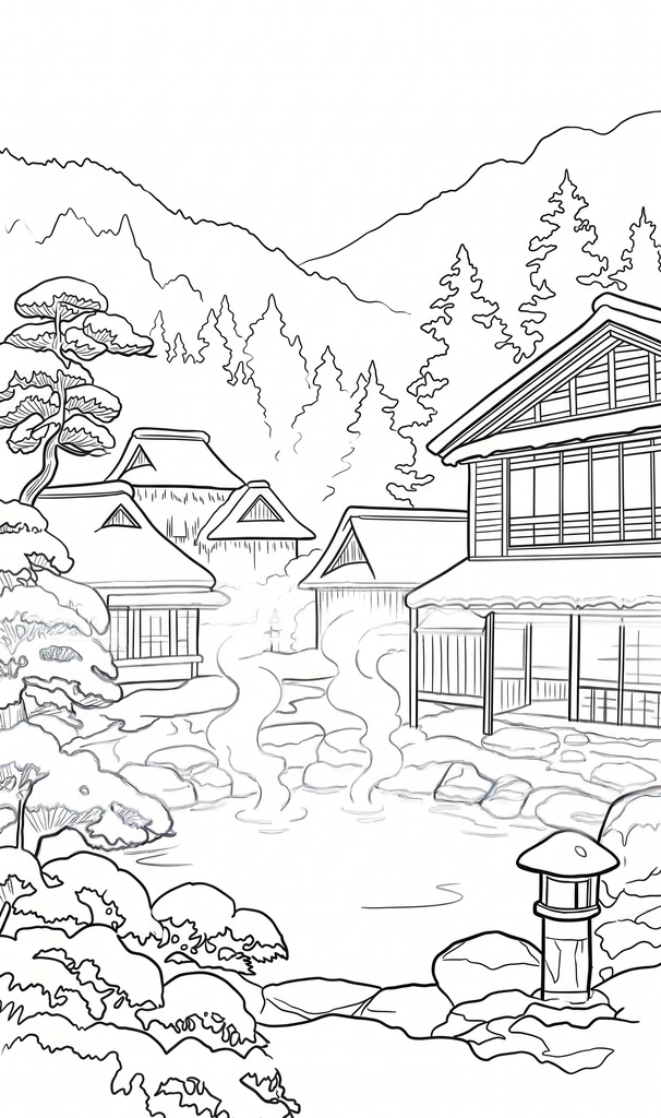 日本画 ぬり絵/Japanese Painting Coloring Book