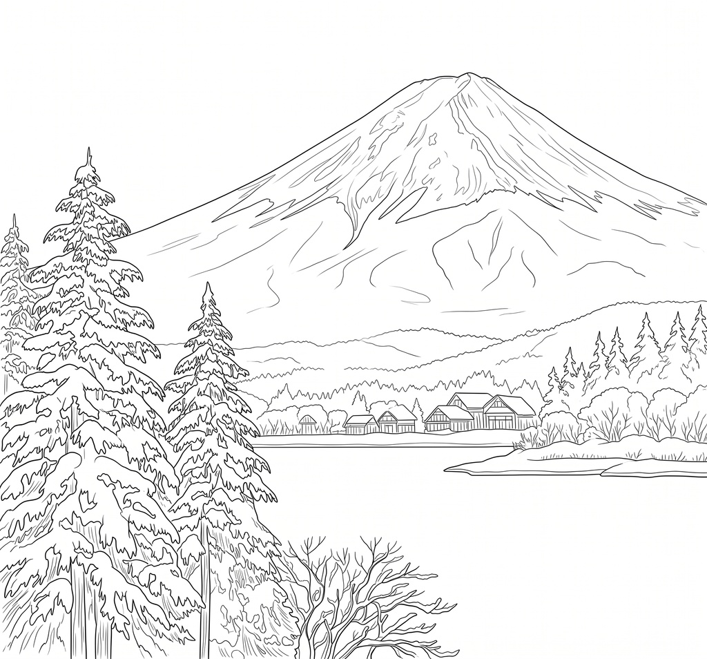 日本画 ぬり絵/Japanese Painting Coloring Book