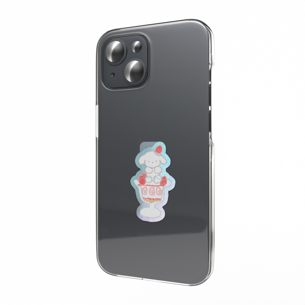 いちごパフェなわんこ（オーロラステッカー）