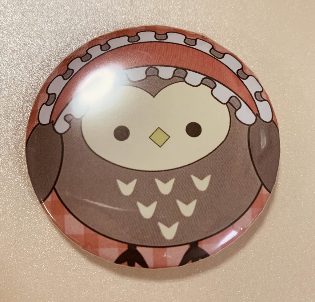 【受】ふくろう缶バッジ