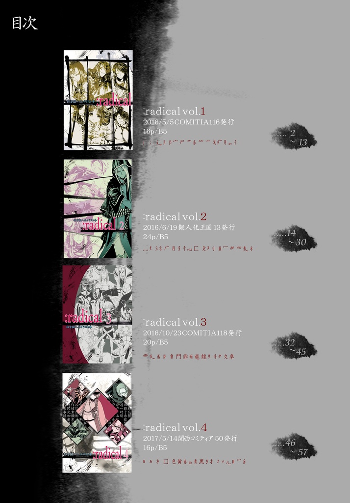 部首擬人化再録集「:radical++」