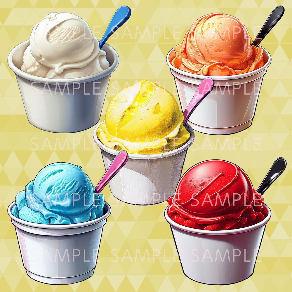 【透過PNG素材】アイス5種類【ばら売り】