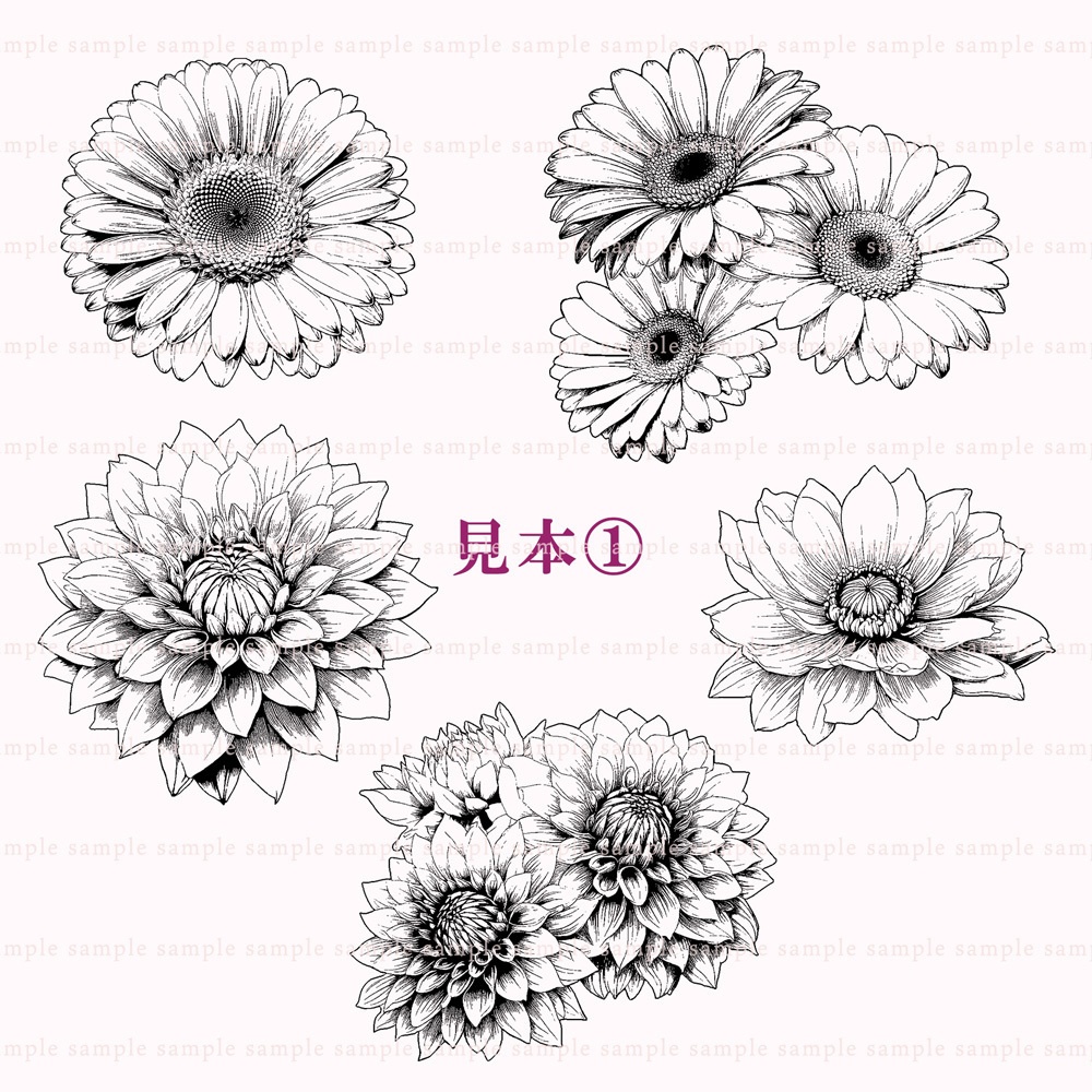 【線画・漫画用透過PNG素材】花 10点