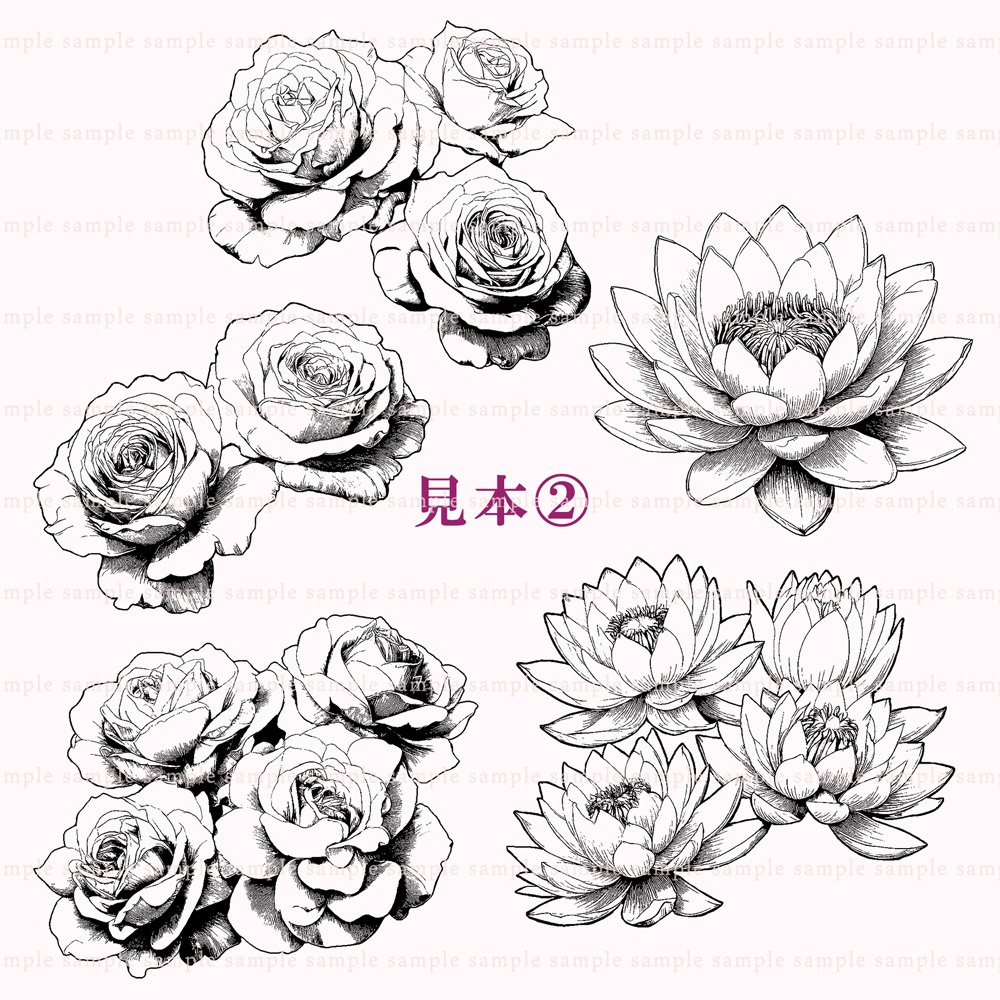 【線画・漫画用透過PNG素材】花 10点