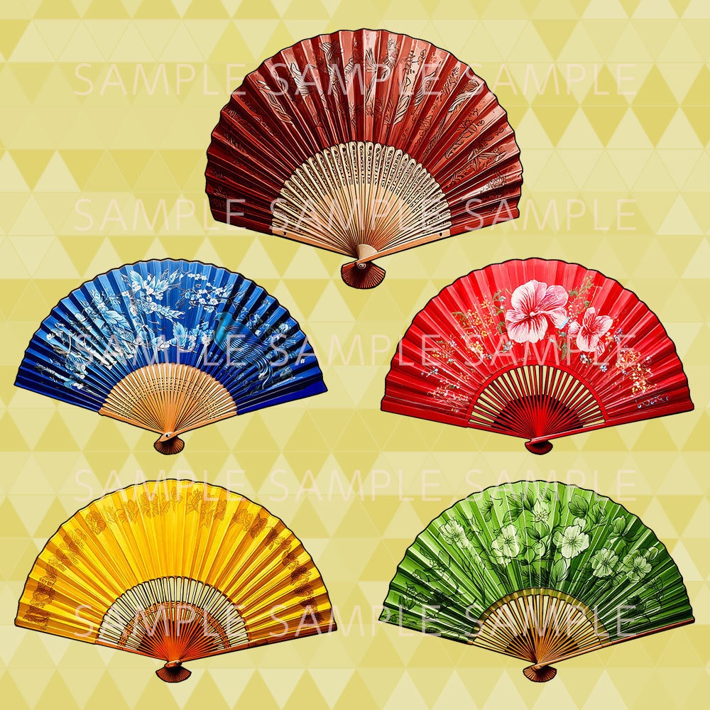 【透過PNG素材】扇子セット【ばら売り】