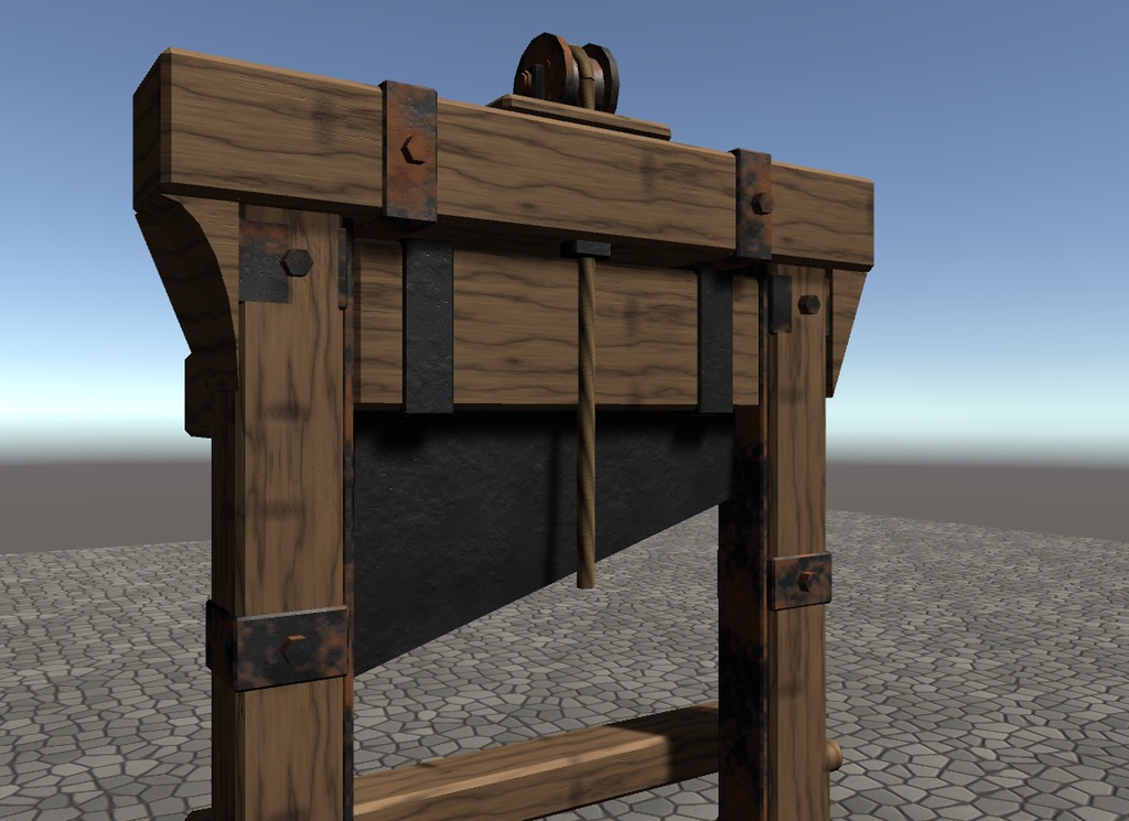 【Cluster対応】レバーで刃が落ちる!中世ギロチン|Medieval Guillotine・UnityPackage