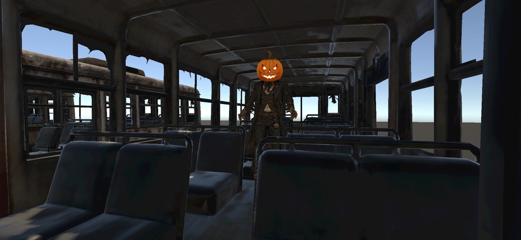 【Unity・cluster対応】廃バス / Abandoned Bus|中に入れる放置バス