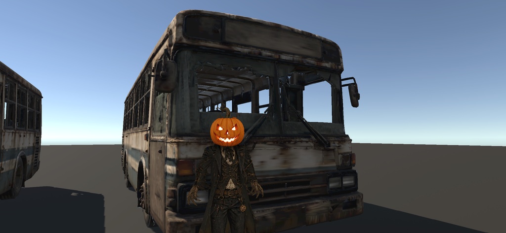 【Unity・cluster対応】廃バス / Abandoned Bus|中に入れる放置バス