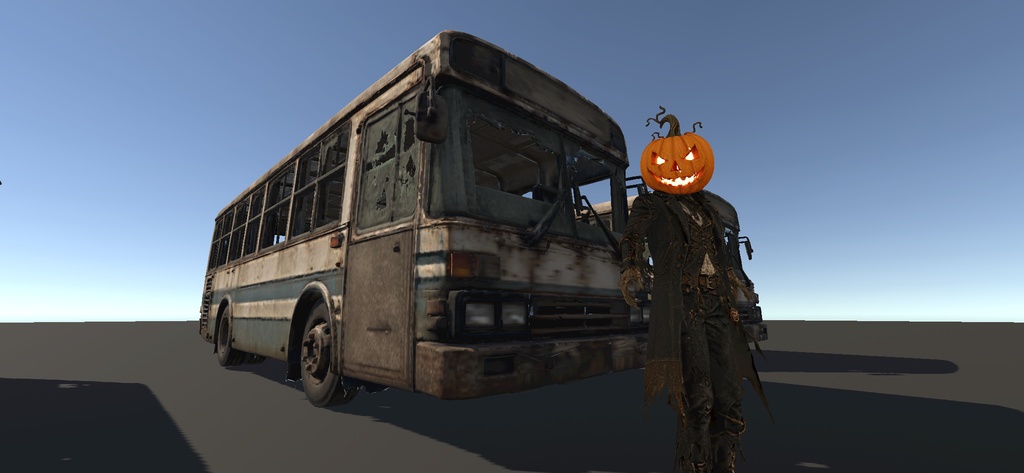 【Unity・cluster対応】廃バス / Abandoned Bus|中に入れる放置バス