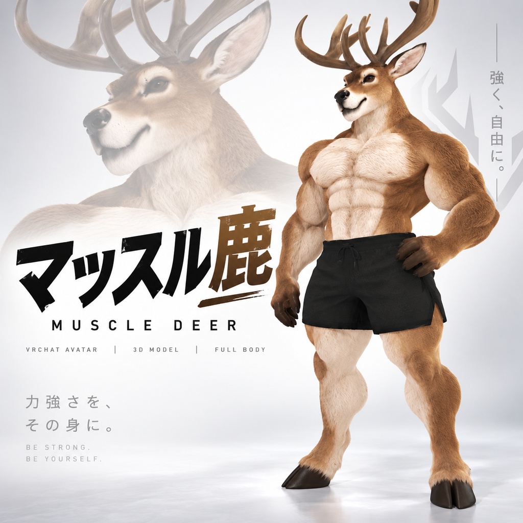 マッスル鹿 / MUSCLE DEER【VRM / cluster対応】