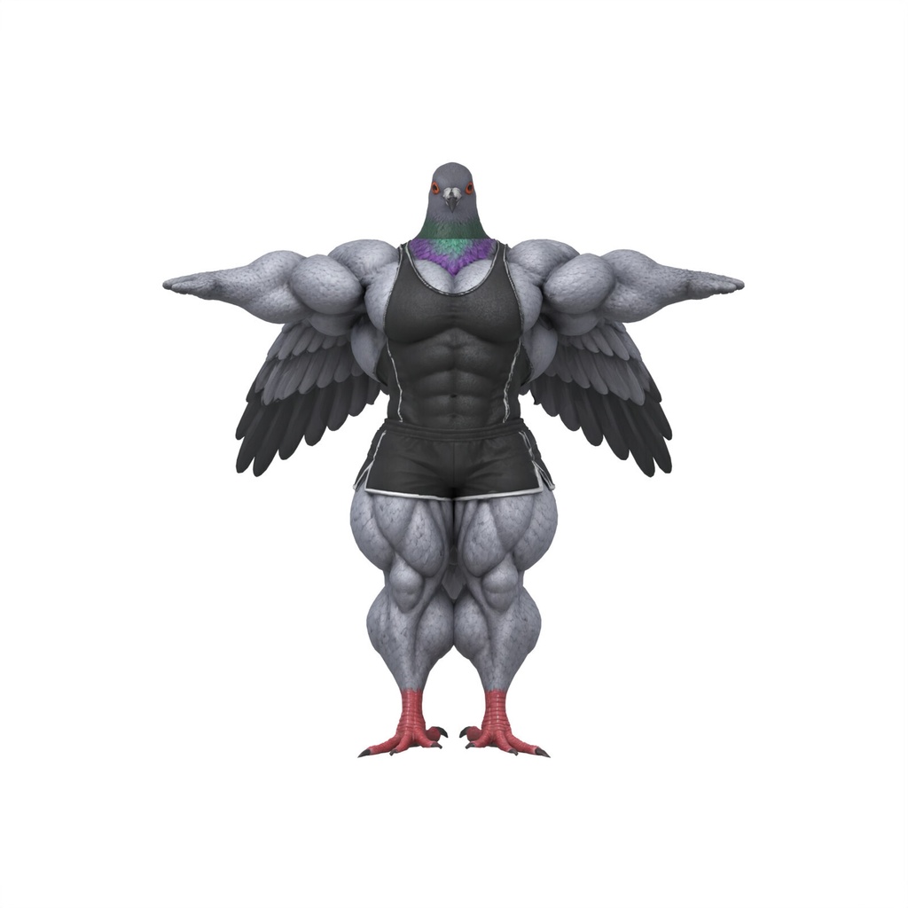 マッスル鳩 大盛り / MUSCLE PIGEON【VRM / cluster対応】