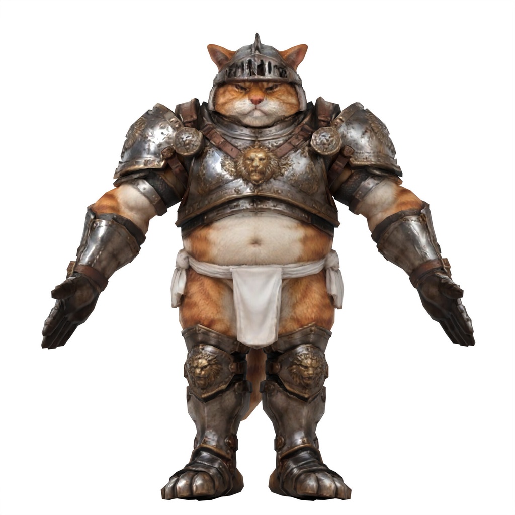 西洋甲冑ふんどし猫 / ARMORED FUNDOSHI CAT【VRM / cluster対応】