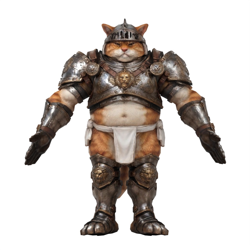 西洋甲冑ふんどし猫 / ARMORED FUNDOSHI CAT【VRM / cluster対応】