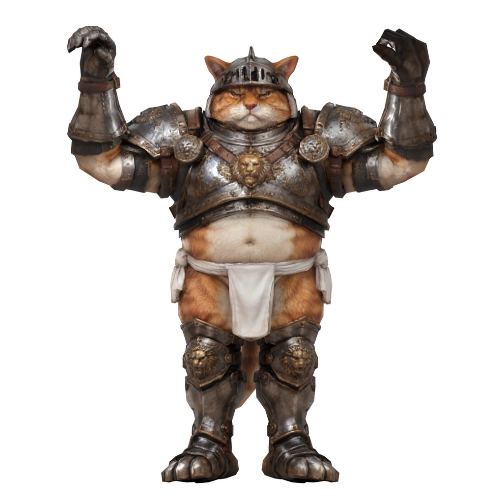 西洋甲冑ふんどし猫 / ARMORED FUNDOSHI CAT【VRM / cluster対応】
