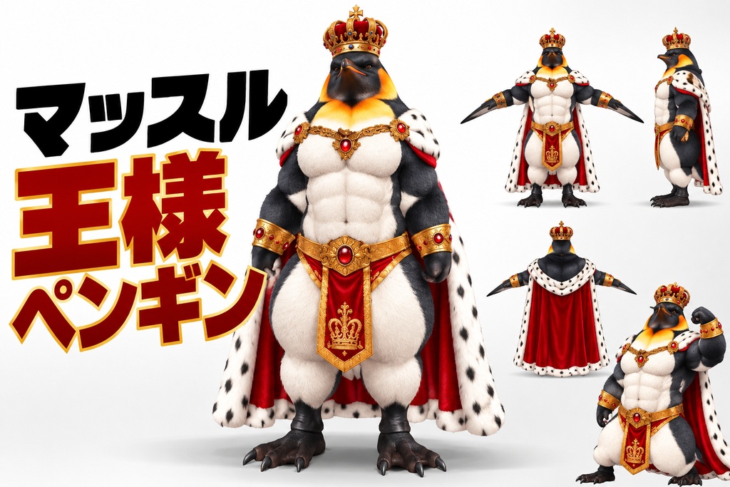 マッスル王様ペンギン / MUSCLE PENGUIN KING【VRM / cluster対応】